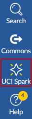 Canvas sidebar with UCI Spark option highlighted